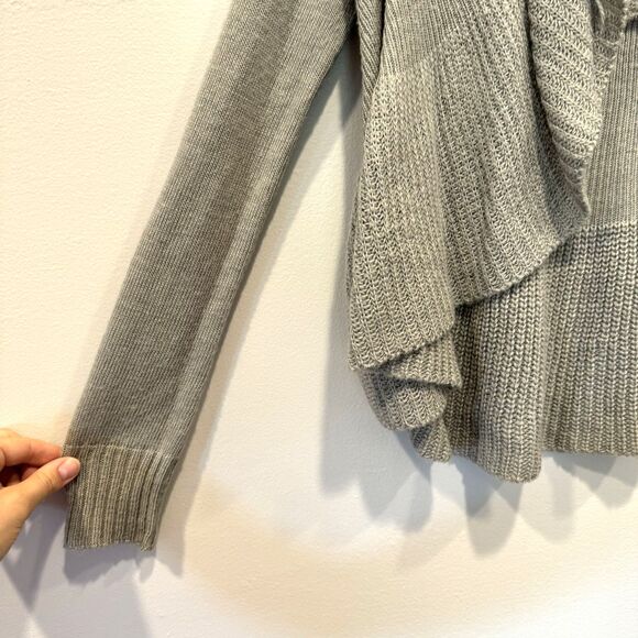 Mudd Sweater Open Front Cardigan Gray Knit Long Sleeve Cabin Cozy Women sz Small - Picture 3 of 7